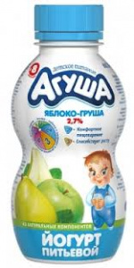 Йогурт питьевой "Агуша" Яблоко-груша 200 гр.