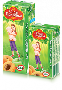 Сок "Сады Придонья" Яблочно-абрикосовый с мякотью с 5 мес 200мл